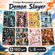 Стикеры Клинок, рассекающий демонов 160 шт, 8 листов А5 10,5х15 см, Demon Slayer - изображение 1
