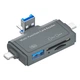 Адаптер LinkStone USB 3.0 OTG, високошвидкісний зчитувач карт пам'яті TF/SD/USB для мобільних телефонів, багатовхідний Apple Lightning/Android Micro/Type-C, для камери, відеоспостереження та дрона - изображение 5