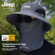 Мужская солнцезащитная шляпа JEEP с защитой от УФ-излучения, летняя рыбацкая шляпа для походов и активного отдыха на природе, с широкими полями. - изображение 3