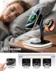 Беспроводная зарядная док станция для айфона складная LEXEGO 15W MagSafe 3в1 зарядка для айфон Apple iPhone Apple Watch AirPods с ночником (3 режима) Black U-22B - изображение 4