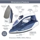 Парова праска з керамічною підошвою Quest Professional Steam Iron 2200W - зображення 3