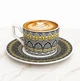 Чайный сервиз на шесть персон Royal Grace RG-190 (12 предметов) с красивым рисунком Фарфоровый набор чашек с блюдцами (220мл/14см) - изображение 3