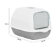 Закрытый туалет для кошек с дверцей и совком 50x35x33 см серый LS-3056 - изображение 5