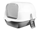 Закрытый туалет для кошек с дверцей и совком 50x35x33 см серый LS-3056 - изображение 7