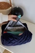 Косметичка MyCream для стайлера Dyson з відділеннями та кишенею для насадок темно синя з маленькими синіми квітами - зображення 5