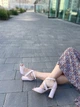 Босоножки женские кожаные на каблуке 10 см (3698) р. 36 пудровые - изображение 10