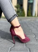 Босоножки женские замшевые на шпильке с ремешком (3675) р. 36 бордовые - изображение 3