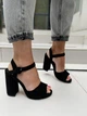 Босоножки женские летние из экозамши на каблуке 10.5 см (2500) р. 36 черные - изображение 7