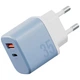 Ładowarka sieciowa Energea Bazic GoPort Velox Kit USB-C/USB-A GaN 35W z kablem Blue (8885020102550) - obraz 2