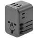 Сетевое зарядное устройство Energea Travelworld 3xUSB+2xUSB-C PD PPS QC3.0 35.5W 4в1 US/UA/EU/UK Gunmetal (TWA35-GUN) - изображение 1