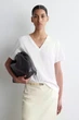 Футболка жіноча COS v-neck cotton t-shirt 1277147004 S Білий - изображение 1