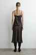 Атласна спідниця COS lace-trimmed satin midi skirt 1319627001 Eur 36 Коричневий - изображение 3