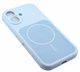 Чехол Silicone Case Magnetic для Apple iPhone 17 бампер с микрофиброй голубой - изображение 3