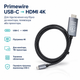 Кабель Primewire USB-C – HDMI 4K для підключення ноутбука до монітора телевізора проєктора - изображение 2