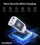 Мережевий зарядний пристрій Choetech PowiX GaN USB-A/2xUSB-C PD 65W White (PD9006-EU-WH) - зображення 3