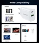 Сетевое зарядное устройство Choetech PowiX USB-A/USB-C PD 30W White (PD9009-EU-WH) - изображение 5