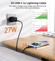 Кабель Choetech PowerSync Nylon Cable USB-C to Lightning 1m Black (XCL-1030-BK) - зображення 8
