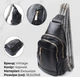 Сумка слинг через плечо женская Vintage leather-22748 Черная - изображение 15