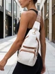 Сумка слинг через плечо женская Vintage leather-22752 Белая - изображение 2