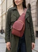 Сумка слинг через плечо женская Vintage leather-22762 Бордовая - изображение 2