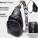 Сумка слинг через плечо женская Vintage leather-22770 Черная - изображение 16