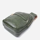 Сумка слинг через плечо женская Vintage leather-22771 Зеленая - изображение 6
