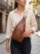 Сумка слинг через плечо женская Vintage leather-22773 Рыжяя - изображение 2