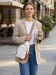 Сумка слинг через плечо женская Vintage leather-22779 Белая - изображение 2