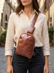 Сумка слинг через плечо женская Vintage leather-22783 Коричневая - изображение 2