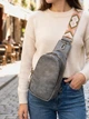 Сумка слинг через плечо женская Vintage leather-22792 Серая - изображение 2