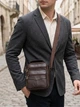 Сумка планшет через плечо мужская из натуральная кожи Vintage leather-22865 Коричневая - изображение 2