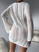 Туніка-парео ажурна вільного крою з ялинковим узором Brunette Білий One size SP-4015-WH-Y - изображение 4