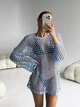 Туніка-сітка крупна в'язка з мереживним краєм Brunette Блакитний One size SP-4014-BN-Y - зображення 6