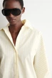 Жіноча сорочка COS Pleated Striped Cotton Shirt Yellow / Striped 38 (1338676001) - зображення 5