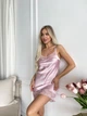 Сорочка жіноча шовксатин рожева S - зображення 5