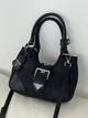 Женская сумка Сумка Prada Moon Re-Nylon mini bag 490211 черная - изображение 1
