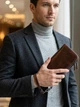 Кошелек мужской кожаный для карточек Vintage leather-23064 Коричневый - изображение 2