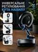 Тримач для телефону вакуумний з магнітним кільцем та поворотом на 360° компактний автомобільний і настільний тримач з присоскою для навігації та зйомки чорний - зображення 2