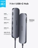 USB-хаб Anker Nano USB-C Hub 7-in-1, PD in 100W, 4K HDMI, 2xUSB-A, USB-C, SD Black (A83D2HA1) - изображение 2