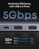 USB-хаб Anker Nano USB-C Hub 7-in-1, PD in 100W, 4K HDMI, 2xUSB-A, USB-C, SD Black (A83D2HA1) - изображение 4