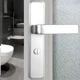 Замок-ручка BLOSSOM для дверей ванной комнаты и стеклянных душевых дверей, межкомнатный, из алюминиевого сплава, модель W356, серебристо-белый, межосевое расстояние 110 мм - изображение 5