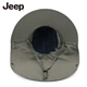 Мужская солнцезащитная шляпа JEEP, летняя защитная маска для лица от солнца для активного отдыха, походная шляпа с широкими полями и защитой шеи, цвет «каменный серый». - изображение 12