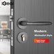 Замок IGear Split Lock, внутренняя дверь спальни, шумопоглощающая, дверная ручка в американском стиле из массива дерева для ванной и туалета, цвет «оружейная сталь». - изображение 5