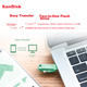 Мобільний флеш-накопичувач SanDisk 64 ГБ Type-C USB 3.2 DDC3 зеленого кольору, швидкість читання до 300 МБ/с, автоматичне резервне копіювання, подвійне використання для телефону та комп'ютера, флеш-накопичувач великої ємності з двома інтерфейсами - зображення 5