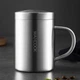 Чашка для води MAXCOOK 304 з нержавіючої сталі з кришкою, двошарова кружка для офісу, заварювання та пиття чаю, домашнє використання, 400 мл - изображение 11