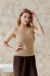 Женская вязаная майка ART KNIT бежевая, M 045644 - изображение 8