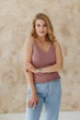 Женская вязаная майка розовая пудра ART KNIT , M 045632 - изображение 2