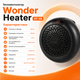 Портативный тепловентилятор Wonder Heater VF-48 900 Вт, керамический электрический обогреватель для комнаты до 20 м², розеточный нагреватель с LED-дисплеем, термостатом, таймером, двумя режимами работы, регулировкой температуры 15–32 °C - изображение 5