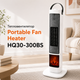 Портативный тепловентилятор Portable Fan Heater HQ30-300BS для обогрева комнаты до 20 м², электрический керамический обогреватель с режимом вентилятора, сенсорным управлением, пультом дистанционного управления, защитой от перегрева, регулировкой температу - изображение 1