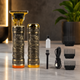 Профессиональный беспроводной аккумуляторный триммер машинка Hair Cutter 2 в 1 для стрижки универсальный триммер для волос и бороды с 3 насадками золотой - изображение 6